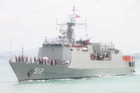 The lucky hull #512, aka HTMS Narathiwat, sets out for the Gulf of Aden.